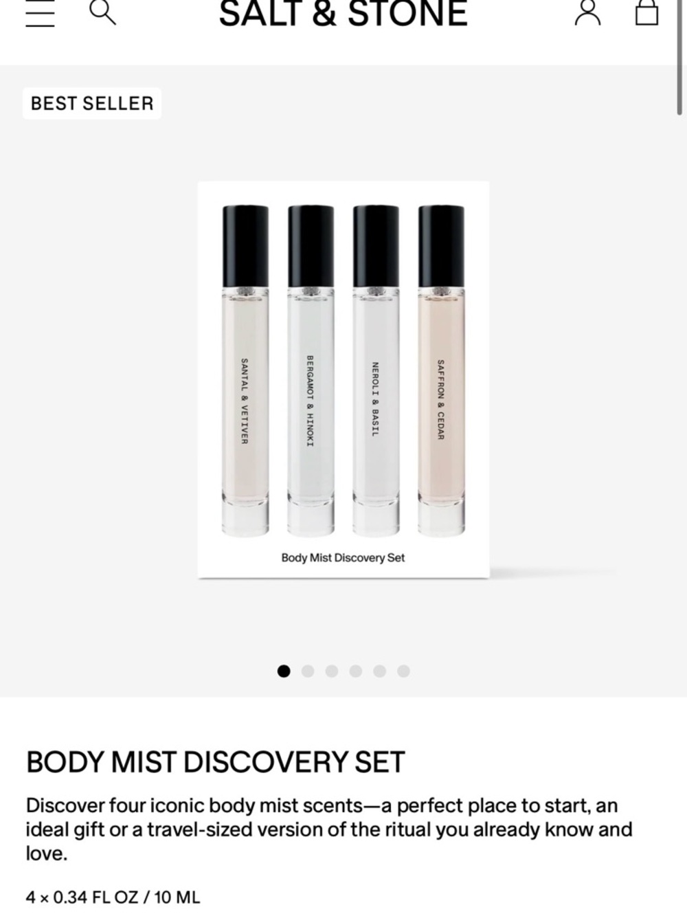 Salt & Stone Body Mist Discovery Set - Clear & Light Tones